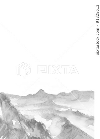 Postcard in mourning Tanigawa mountain range [Mt. Daigenta seen from Mt. Kinjo] Black and white 91828612