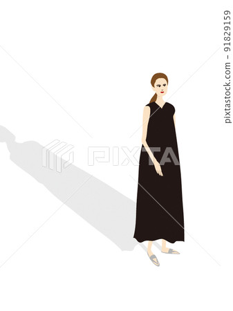 Illustration of a woman standing in one piece 91829159