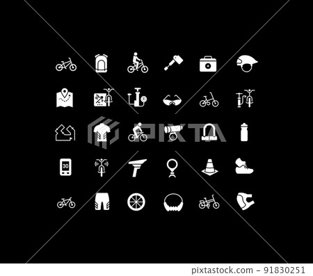 Set of Simple Icons of Cycling Set of Simple Icons of Cycling 91830251