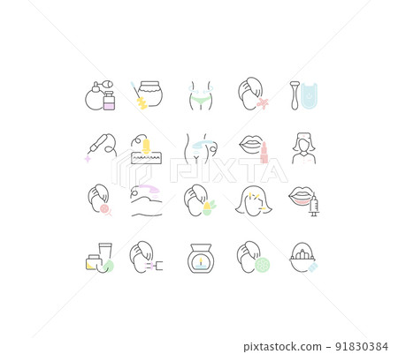 Set Vector Line Icons of Cosmetology. - Stock Illustration [91830384 ...