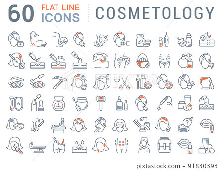 Set Vector Line Icons of Cosmetology. 91830393