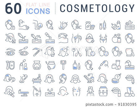 Set Vector Line Icons of Cosmetology. 91830395