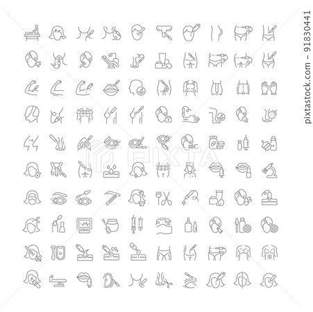 Set Vector Line Icons of Cosmetology and Plastic Surgery. 91830441