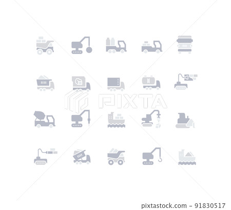 Set of Simple Icons of Construction Transport Set of Simple Icons of Construction Transport 91830517