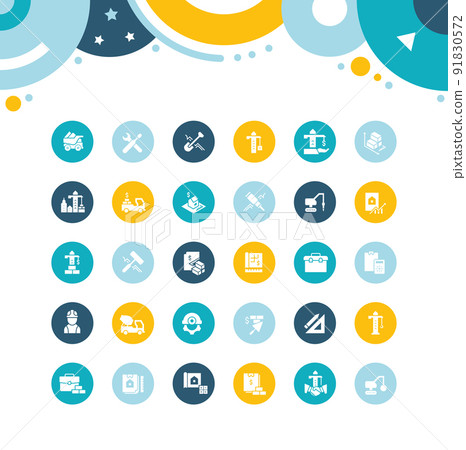 Set of Simple Icons of Construction Business Set of Simple Icons of Construction Business 91830572
