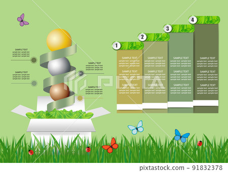 Ecological infographics vector in shades of green. 91832378