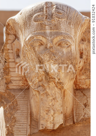 Damaged statue in Karnak temple. Egypt. Damaged statue in Karnak temple. Egypt. 91832424