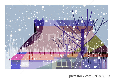 An old folk house that weaves the beautiful four seasons of Japan. The gentle taste of Japanese houses is embossed. With background 91832683