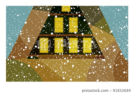 An old folk house that weaves the beautiful four seasons of Japan. The gentle taste of Japanese houses is embossed. With background 91832684