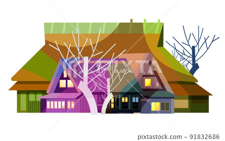 An old folk house that weaves the beautiful four seasons of Japan. The gentle taste of Japanese houses is embossed. With background 91832686