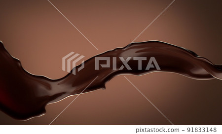 Melted chocolate splash in detail. Melted chocolate splash in detail. 91833148