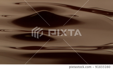 Melted chocolate in detail, floating on surface. 91833160