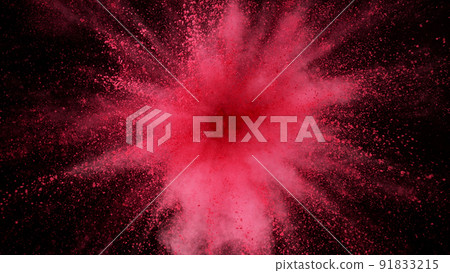 Pink Colored powder explosion. 91833215