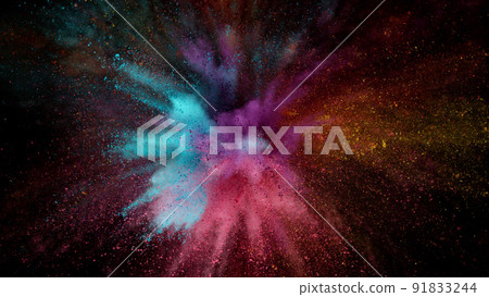 Colored powder explosion. 91833244