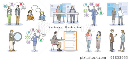 People fashionable illustration material 91833963