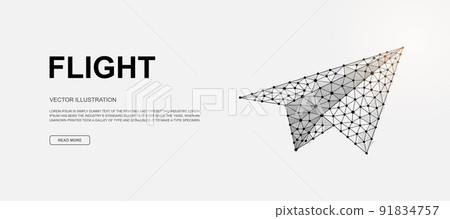 Paper airplane 3d low poly symbol for landing page template. Travel design illustration. Polygonal Tourism illustration for homepage design, adv page Paper airplane 3d low poly symbol for landing page template. Travel design illustration. Polygonal Tourism illustration for homepage design, adv page 91834757
