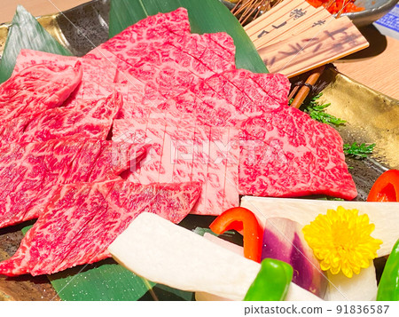 Assorted special grilled meat of Shimane Japanese black beef (skirt steak, loin, ribs) 91836587