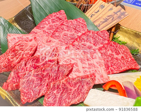 Assorted special grilled meat of Shimane Japanese black beef (skirt steak, loin, ribs) 91836588