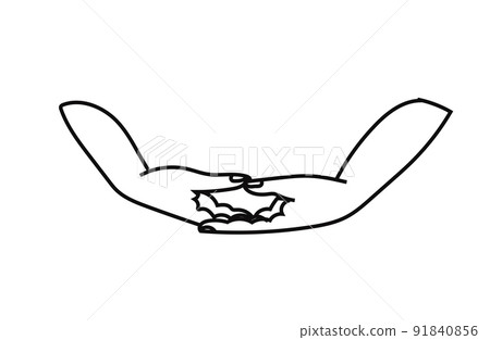 The legal seal of the seal with both hands folded 91840856