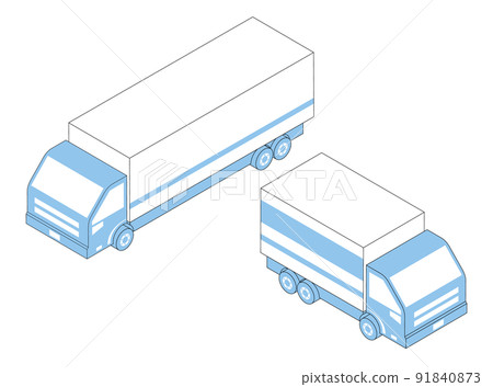 Two types of trucks isometric Two types of trucks isometric 91840873
