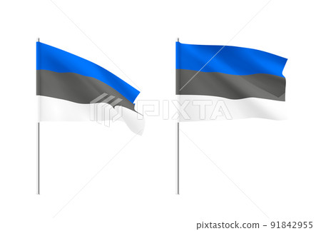 Estonia flags. Set of national realistic flags of Estonian. Estonia flags. Set of national realistic flags of Estonian. 91842955