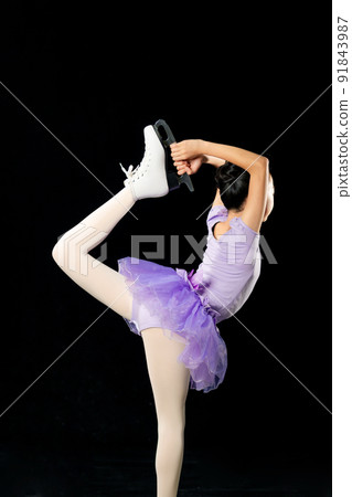 Biellmann spin, a girl who does figure skating 91843987