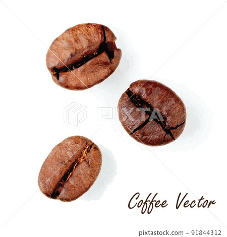 Coffee beans. Delicious drink. Isolated. Brown coffee beans isolated on white background. Coffee beans. Delicious drink. Isolated. Brown coffee beans isolated on white background. 91844312