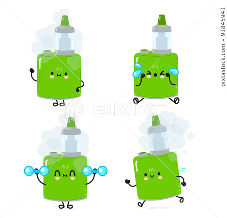 Funny cute happy vape characters bundle set. Vector hand drawn doodle style cartoon character illustration icon design. Cute vape mascot character collection Funny cute happy vape characters bundle set. Vector hand drawn doodle style cartoon character illustration icon design. Cute vape mascot character collection 91845941