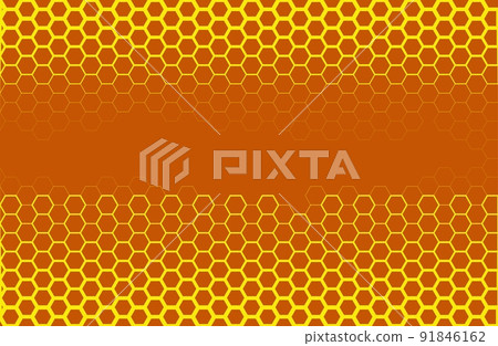 Illustration of a honeybee honeycomb. Illustration of hexagons with a copy space 91846162