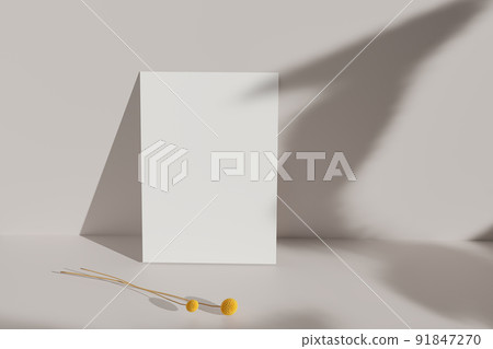 Realistic blank flyer brochure for mockup. 3D Render. Realistic blank flyer brochure for mockup. 3D Render. 91847270