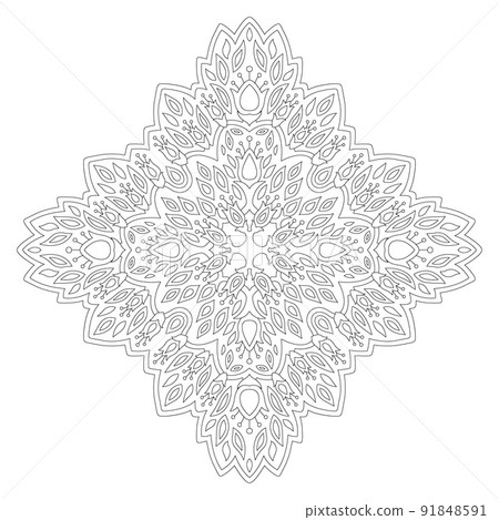 Line art for coloring book with isolated pattern Line art for coloring book with isolated pattern 91848591
