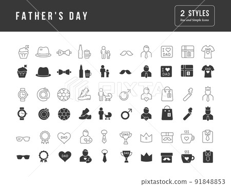 Set of simple icons of Father's Day 91848853