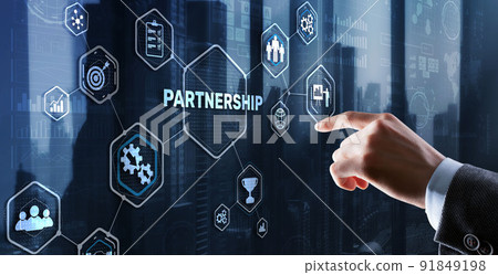 Partnership of companies. Collaboration. Business Technology Internet concept Partnership of companies. Collaboration. Business Technology Internet concept 91849198