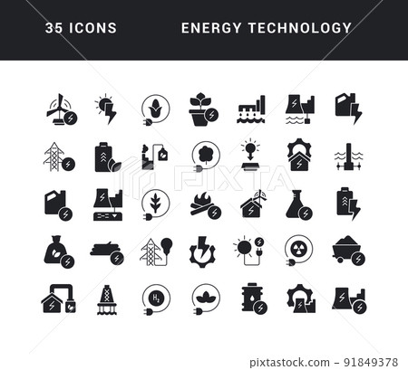 Set of simple icons of Energy Technology 91849378