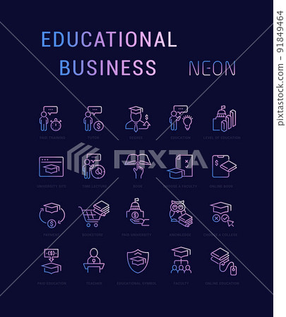 Set Vector Line Icons of Educational Business Set Vector Line Icons of Educational Business 91849464