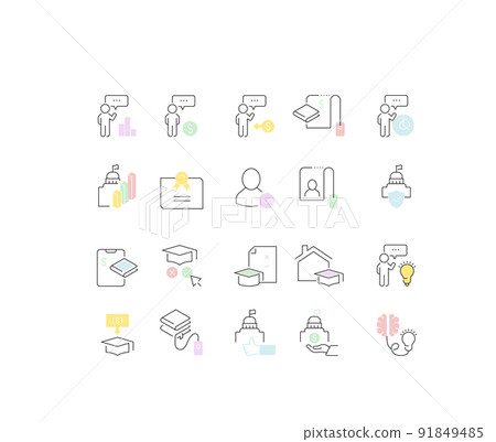 Set Vector Line Icons of Educational Business Set Vector Line Icons of Educational Business 91849485