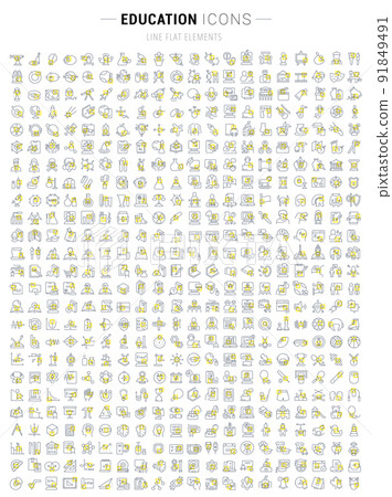 Set Vector Line Icons of Education - Stock Illustration [91849491] - PIXTA