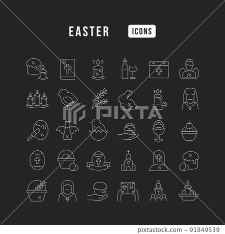 Vector Line Icons of Easter - Stock Illustration [91849539] - PIXTA