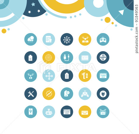 Set of Simple Icons of Drone Set of Simple Icons of Drone 91849563