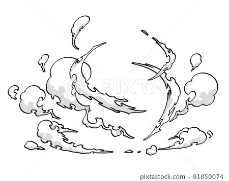 著陸煙插圖_效果風格 91850074
