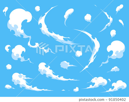 Cool cloud illustration material set_effect style 91850402