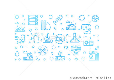 Stop Pollution concept outline banner - vector modern illustration Stop Pollution concept outline banner - vector modern illustration 91851133