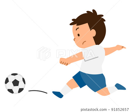 男孩踢足球 1 91852657