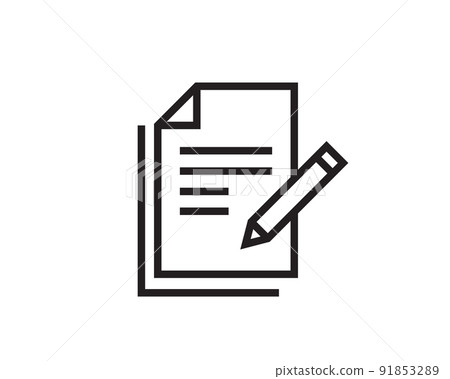 Note icon vector sign. Paper message or document page. 91853289