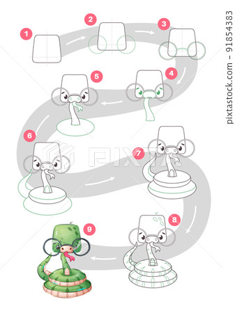 Cartoon character adorable animal snake Cartoon character adorable animal snake 91854383