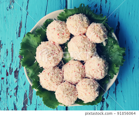 Crab-cheese homemade balls Crab-cheese homemade balls 91856064