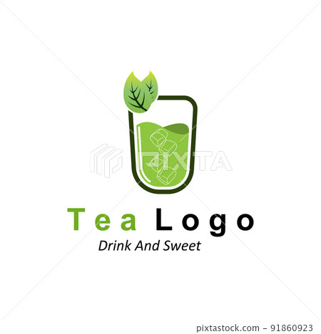 Tea logo design, vector drink icon from green leaves, for health Tea logo design, vector drink icon from green leaves, for health 91860923