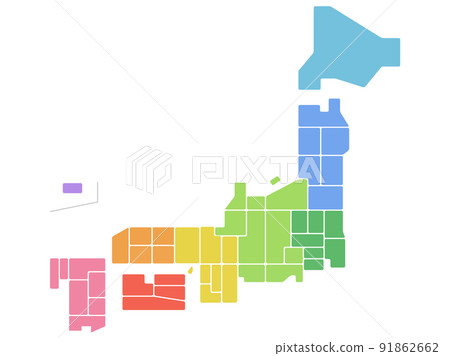 日本地圖_地區劃分_無縣名 91862662