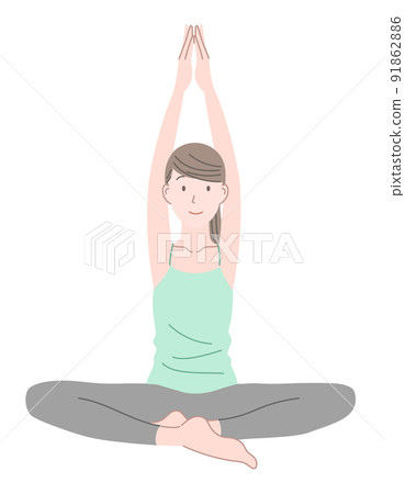 Illustration material of a woman doing yoga 91862886
