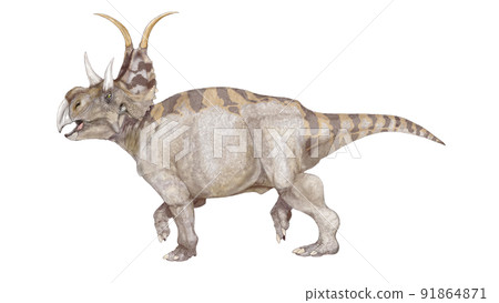 Ceratopsian Diabloceratops original illustration 91864871